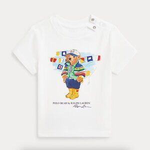 Ralph Lauren Baby Boy Polo Bear Cotton Jersey Crewneck Tee Shirt Short Sleeves